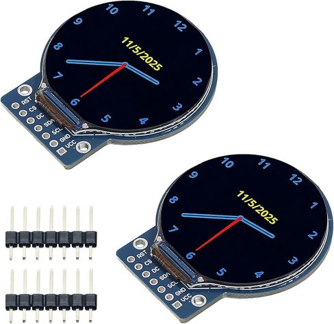 2 قطعة 1.28 بوصة LCD شاشة مستديرة TFT عرض مجلس GC9A01 سائق 1.28 "TFT وحدة LCD 240x240 RGB SPI واجهة 4-Wire SPI لاردوينو in Kuwait