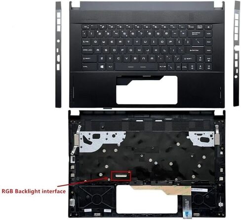 New Replacement for MSI GS66 P66 Stealth Laptop Upper Case Palmrest RGB Backlit Keyboard Assembly Part MS-16V1 3076V1C214 16V2 16V3 16V4 Black in Kuwait