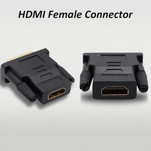 DVI to HDMI Adapter Bi-Directional DVI-D 18+1 Male to HDMI Female Converter Single Link Full HD 1080P@60Hz Adapter Connector for Computer Monitor HDTV LCD/DVD -2pcs in Kuwait