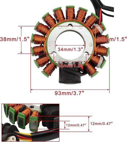 WOOSTAR 18 Coil 9 Wire Magneto Stator Replacement for YFM250 Bear Tracker Big Bear Bruin 2001-2009 YFM 660 660R OEM 1P0-H1410-00-00 4XE-81410-00-00 5LP-81410-00-00 5LP-81410-01-00 5LP-81410-02-00 in Saudi Arabia
