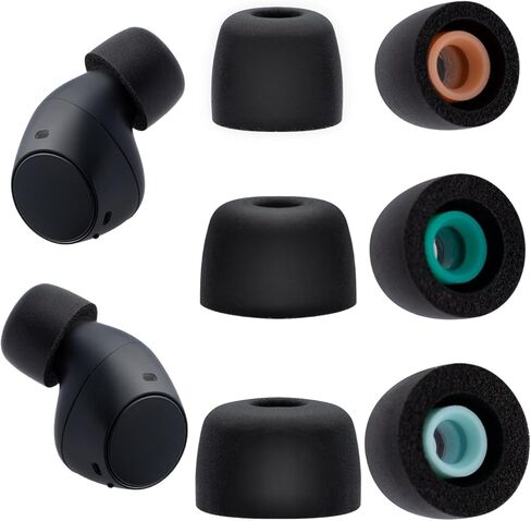 أطراف أذن بديلة من Klowcok لسوني WF-C700N / WF-C710N / WF-C510 / WF-C500 سماعات أذن لاسلكية، أطراف أذن من إسفنج الذاكرة 3 أزواج (S/M/L) (أسود) in Kuwait