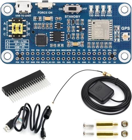 L76K GPS HAT لـ Raspberry Pi، يدعم GPS، BeiDou (BDS)، GLONASS، وQZSS @XYGStudy (L76K GPS HAT) in Kuwait