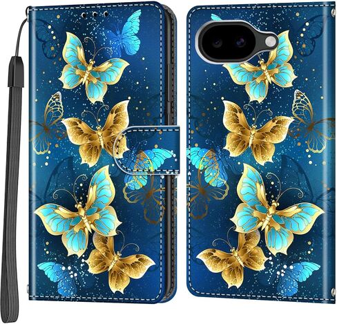 Case Wallet for Google Pixel 10a, [Kickstand] 3 Card Holder Stand [Shockproof TPU Interior Shell], PU Leather Magnetic Protective Flip Cover, Black Flower in Saudi Arabia