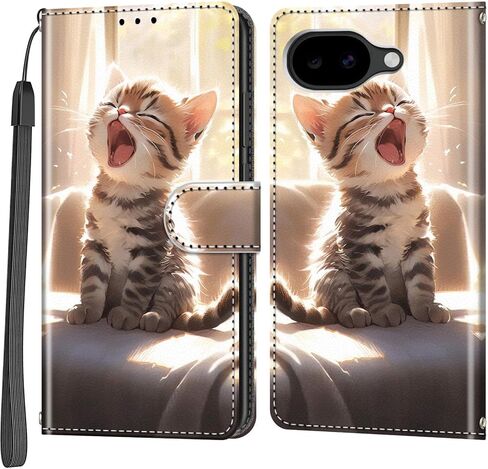 Case Wallet for Google Pixel 10a, [Kickstand] 3 Card Holder Stand [Shockproof TPU Interior Shell], PU Leather Magnetic Protective Flip Cover, Black Flower in Saudi Arabia