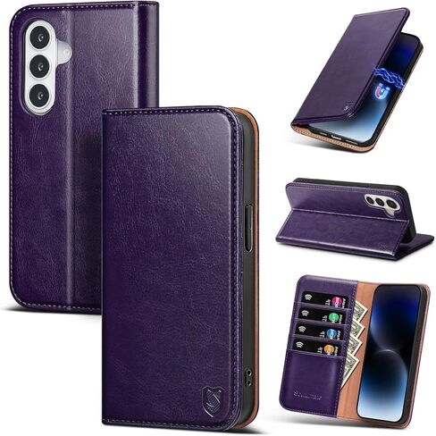 Compatible with Samsung Galaxy S26 Case Wallet with Card Holder [4 Card Slots] Kickstand [RFID Blocking] PU Leather Phone Case Flip Folio Protective Cover TPU Shockproof,Purple in Kuwait
