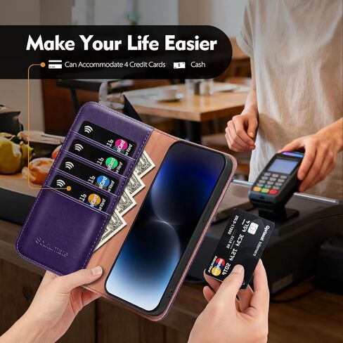 Compatible with Samsung Galaxy S26 Case Wallet with Card Holder [4 Card Slots] Kickstand [RFID Blocking] PU Leather Phone Case Flip Folio Protective Cover TPU Shockproof,Purple in Kuwait