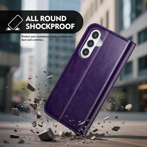 Compatible with Samsung Galaxy S26 Case Wallet with Card Holder [4 Card Slots] Kickstand [RFID Blocking] PU Leather Phone Case Flip Folio Protective Cover TPU Shockproof,Purple in Kuwait