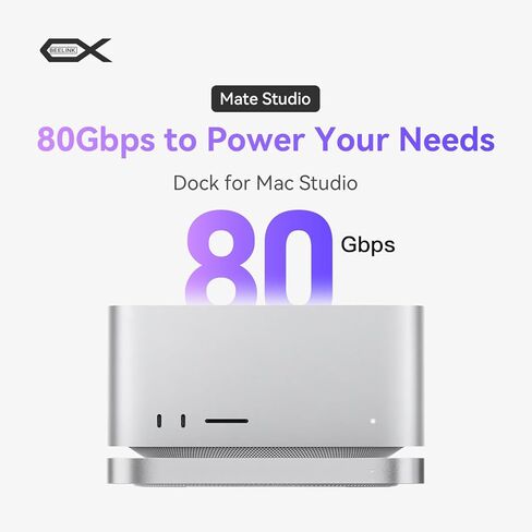 محطة إرساء Mac Mate Studio، منفذ Beelink EX Mate Studio 80 جيجابت في الثانية USB-C، فتحات M.2 2280 SSD مزدوجة، يدعم PCle 3.0/4.0/5.0 SSD (حتى 16 تيرابايت)، منفذ USB C PD3.0 بقدرة 15 وات in Kuwait