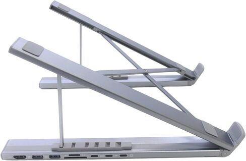 Foldable Aluminum 7 Port Laptop Docking Station with USB3.0 4K30hz Type C Port Stand and Cooling Design in Kuwait