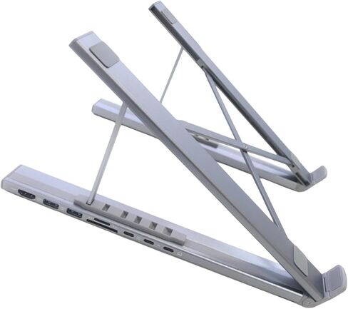 Foldable Aluminum 7 Port Laptop Docking Station with USB3.0 4K30hz Type C Port Stand and Cooling Design in Kuwait