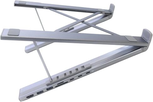 Foldable Aluminum 7 Port Laptop Docking Station with USB3.0 4K30hz Type C Port Stand and Cooling Design in Kuwait