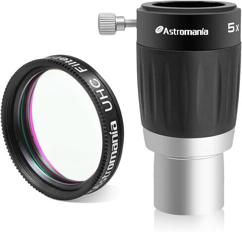 Astromania 1.25" UHC (Ultra High Contrast) Filter - Bundle with - 1.25" 4-Elements 5X TeleXtender Premium Barlow Lens in Kuwait