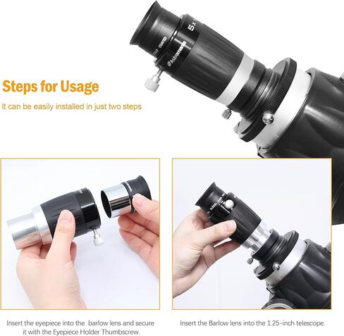 Astromania 1.25" UHC (Ultra High Contrast) Filter - Bundle with - 1.25" 4-Elements 5X TeleXtender Premium Barlow Lens in Kuwait