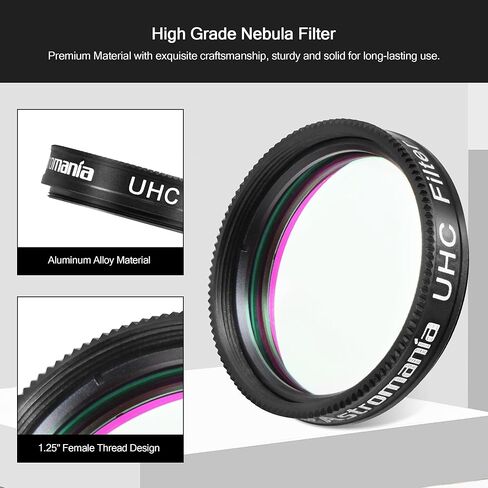 Astromania 1.25" UHC (Ultra High Contrast) Filter - Bundle with - 1.25" 4-Elements 5X TeleXtender Premium Barlow Lens in Kuwait