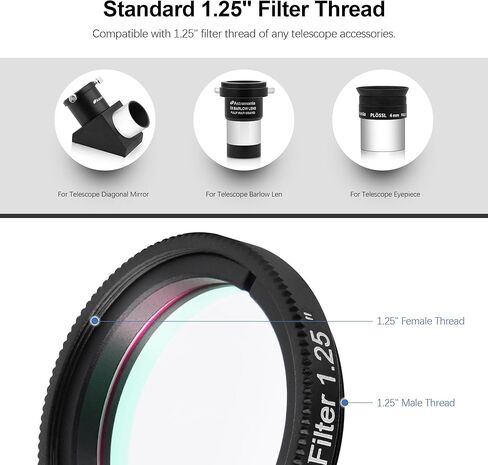 Astromania 1.25" UHC (Ultra High Contrast) Filter - Bundle with - 1.25" IR/UV Blocking Filter in Kuwait