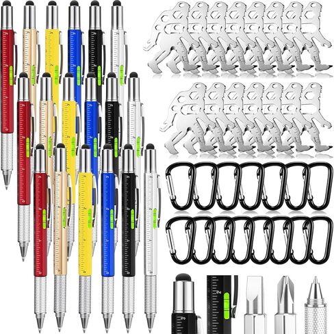 Vicenpal 30 Pcs Father's Day Church Gifts Bulk Multi Pen Big Foot Sasquatch Gifts Keychain Include 6 in 1 Multitool Screwdriver Pen and Stainless Steel Pocket Keychain for Pastor Men Dad Godfather in Kuwait
