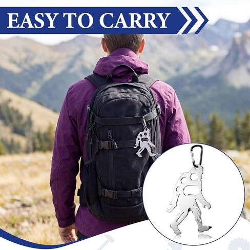Vicenpal 30 Pcs Father's Day Church Gifts Bulk Multi Pen Big Foot Sasquatch Gifts Keychain Include 6 in 1 Multitool Screwdriver Pen and Stainless Steel Pocket Keychain for Pastor Men Dad Godfather in Kuwait