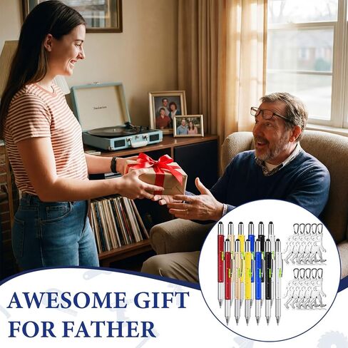 Vicenpal 30 Pcs Father's Day Church Gifts Bulk Multi Pen Big Foot Sasquatch Gifts Keychain Include 6 in 1 Multitool Screwdriver Pen and Stainless Steel Pocket Keychain for Pastor Men Dad Godfather in Kuwait