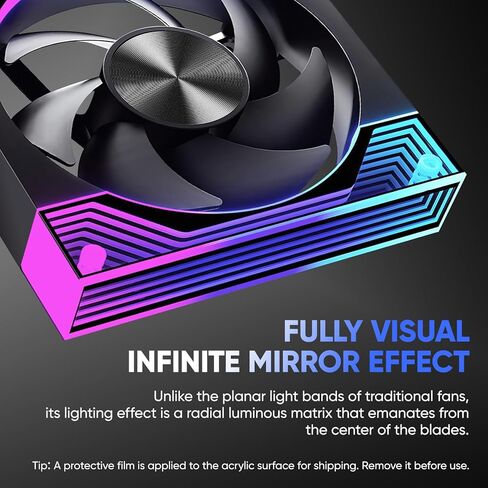 120mm PC Fan 3-Pack Forward ARGB Fans, Infinity Mirror Lighting High Airflow PWM Computer Fan for PC Case, 5V 3-Pin ARGB Sync Ultra Quiet Cooling Fan with Damping Design in Kuwait