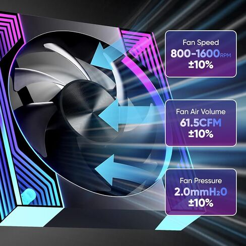 120mm PC Fan 3-Pack Forward ARGB Fans, Infinity Mirror Lighting High Airflow PWM Computer Fan for PC Case, 5V 3-Pin ARGB Sync Ultra Quiet Cooling Fan with Damping Design in Kuwait