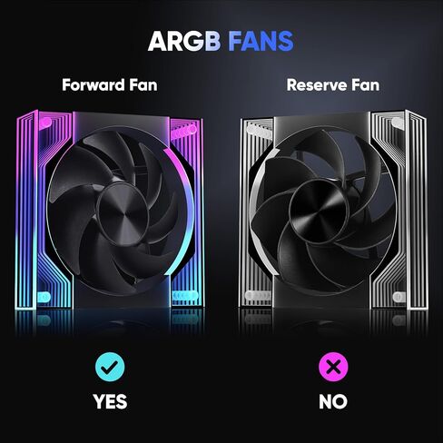 120mm PC Fan 3-Pack Forward ARGB Fans, Infinity Mirror Lighting High Airflow PWM Computer Fan for PC Case, 5V 3-Pin ARGB Sync Ultra Quiet Cooling Fan with Damping Design in Kuwait
