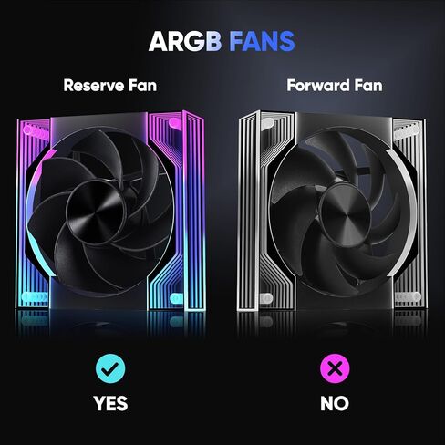 120mm PC Fan 1-Pack Reverse ARGB Fans, Infinity Mirror Lighting High Airflow PWM Computer Fan for PC Case, 5V 3-Pin ARGB Sync Ultra Quiet Cooling Fan with Damping Design in Kuwait