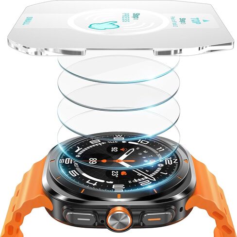 Misxi [5-Pack Hard HD Tempered Glass Screen Protector for Samsung Galaxy Watch Ultra 47mm with Auto Alignment Tool Kit, Free Installation Scratch-Resistant for Galaxy Watch Ultra, Transparent in Kuwait