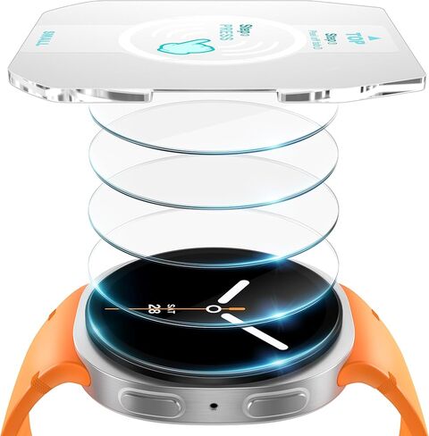 Misxi [5 عبوات من واقي الشاشة الصلب عالي الدقة من الزجاج المقوى لساعة Samsung Galaxy Watch Ultra 47 مم مع مجموعة أدوات المحاذاة التلقائية، تركيب مجاني مقاوم للخدش لساعة Galaxy Watch Ultra، شفاف in Kuwait