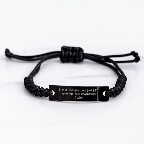 مطور Rope Bracelte لأب رائع، أنا أب مطور. تمامًا مثل الأب العادي باستثناء الكثير من الروعة. Rope Bracelte من هدايا المطورين إلى المطورين، هدايا عيد الميلاد الفريدة من الأصدقاء إلى العائلة in Kuwait