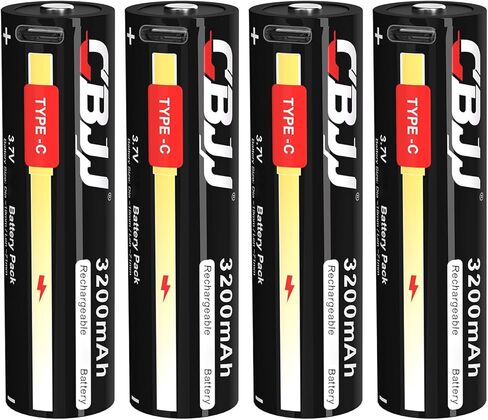 4 Pack USB C Rechargeable Battery Compatible with SL-B26, Streamlight Flashlights, Lithium Polymer Ni-MH, 1200+cycle, 3200 mAh Upgrade Version in Kuwait