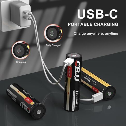 4 Pack USB C Rechargeable Battery Compatible with SL-B26, Streamlight Flashlights, Lithium Polymer Ni-MH, 1200+cycle, 3200 mAh Upgrade Version in Kuwait
