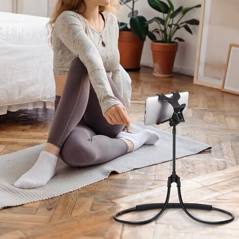 Housoutil Adjustable Neck Phone Holder U-Shape Lazy Phone Stand for Bedside Desktop Use Flexible Neck Holder for Live Streaming Video Calls in Kuwait