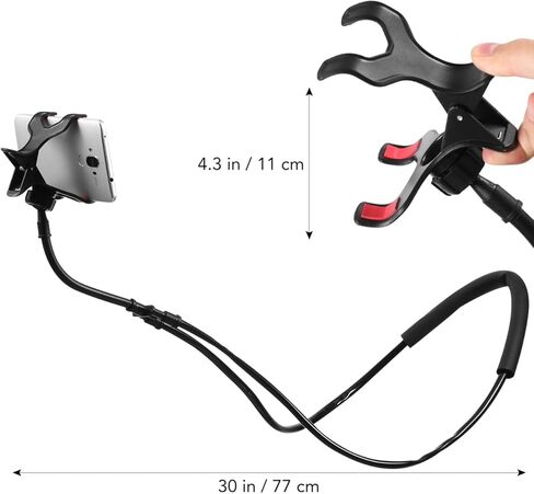 Housoutil Adjustable Neck Phone Holder U-Shape Lazy Phone Stand for Bedside Desktop Use Flexible Neck Holder for Live Streaming Video Calls in Kuwait