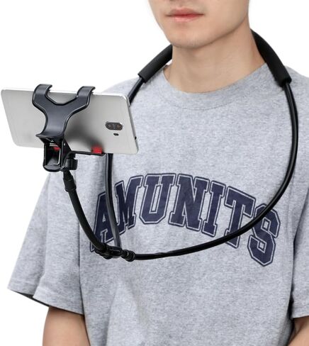 Housoutil Adjustable Neck Phone Holder U-Shape Lazy Phone Stand for Bedside Desktop Use Flexible Neck Holder for Live Streaming Video Calls in Kuwait