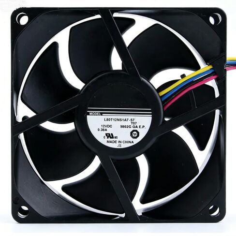L80T12NS1A7-57 DC 12V 0.38A 80x80x25mm مروحة تبريد 4 أسلاك in Kuwait