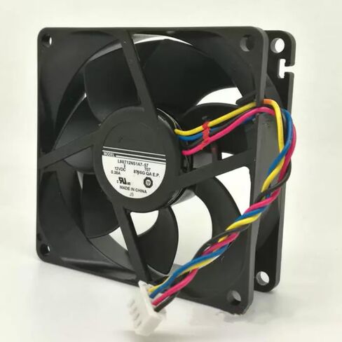 L80T12NS1A7-57 DC 12V 0.38A 80x80x25mm 4-Wire مروحة تبريد بمحمل كروي مزدوج in Kuwait