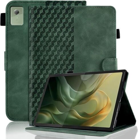 Case for Lenovo Idea Tab 11 Inch 2025 TB-336ZU/TB-336FU,Motorola Moto Pad 11" 2026,PU Leather Multi-Angle Viewing,Magnetic Folio Adjustable Stand Shell Foldable Card Holder, Woman Man,Green in Kuwait