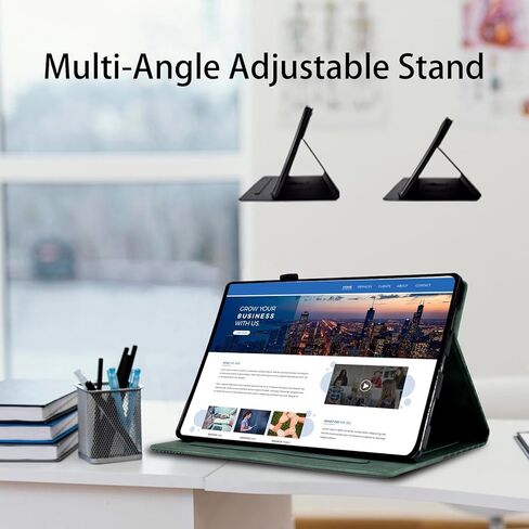 Case for Lenovo Idea Tab 11 Inch 2025 TB-336ZU/TB-336FU,Motorola Moto Pad 11" 2026,PU Leather Multi-Angle Viewing,Magnetic Folio Adjustable Stand Shell Foldable Card Holder, Woman Man,Green in Kuwait