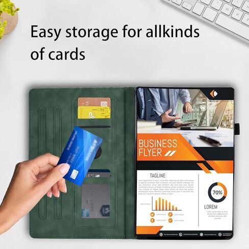 Case for Lenovo Idea Tab 11 Inch 2025 TB-336ZU/TB-336FU,Motorola Moto Pad 11" 2026,PU Leather Multi-Angle Viewing,Magnetic Folio Adjustable Stand Shell Foldable Card Holder, Woman Man,Green in Kuwait