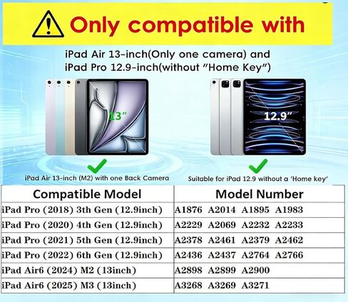 حافظة لجهاز iPad Pro 12.9 بوصة، حافظة شحن مغناطيسية لاسلكية لجهاز iPad Pro 12.9 بوصة (3rd/4th/5th/6th) وiPad Air 13 (M2/M3) فقط، متوافقة مع Apple Pencil 2 in Kuwait