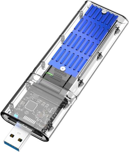 حافظة محرك الأقراص الصلبة الخارجية M.2 NGFF SATA SSD عالية السرعة USB3.0 Gen1 5Gb/S شفافة SATA SSD للكمبيوتر الشخصي باللون الأزرق in Kuwait