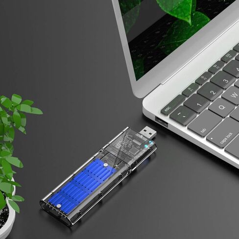 حافظة محرك الأقراص الصلبة الخارجية M.2 NGFF SATA SSD عالية السرعة USB3.0 Gen1 5Gb/S شفافة SATA SSD للكمبيوتر الشخصي باللون الأزرق in Kuwait