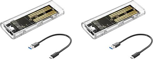 2X M2 SSD Case M.2 NVME SSD الضميمة المحمولة USB3.1 Type-C SSD حافظة قرص صلب شفاف 5Gbps للكمبيوتر الشخصي in Kuwait