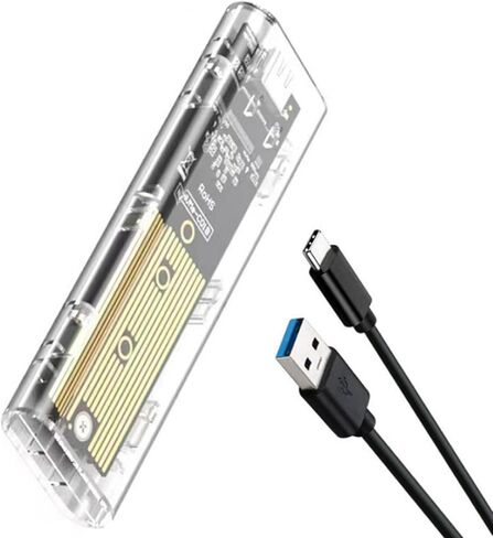 2X M2 SSD Case M.2 NVME SSD الضميمة المحمولة USB3.1 Type-C SSD حافظة قرص صلب شفاف 5Gbps للكمبيوتر الشخصي in Kuwait