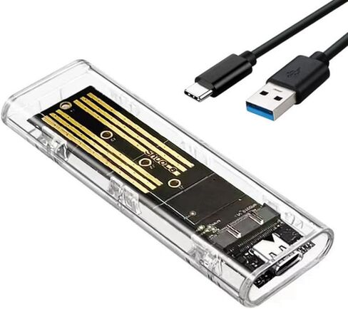 2X M2 SSD Case M.2 NVME SSD الضميمة المحمولة USB3.1 Type-C SSD حافظة قرص صلب شفاف 5Gbps للكمبيوتر الشخصي in Kuwait
