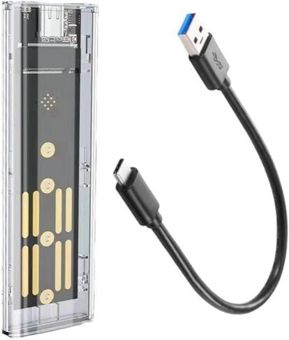 2X M2 SSD Case M.2 NVME SSD الضميمة المحمولة USB3.1 Type-C SSD حافظة قرص صلب شفاف 5Gbps للكمبيوتر الشخصي in Kuwait
