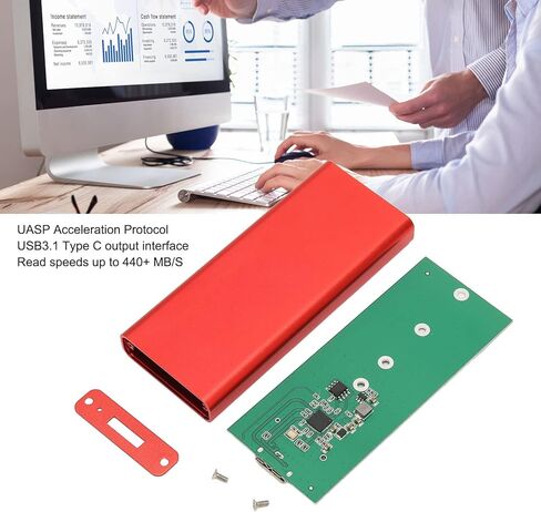 Luqeeg MSATA to USB 3.0 SSD Enclosure Adapter, Aluminum Alloy Slim Design 6Gbps High Speed Transfer, with LED Light for PC Laptop OS X in Kuwait