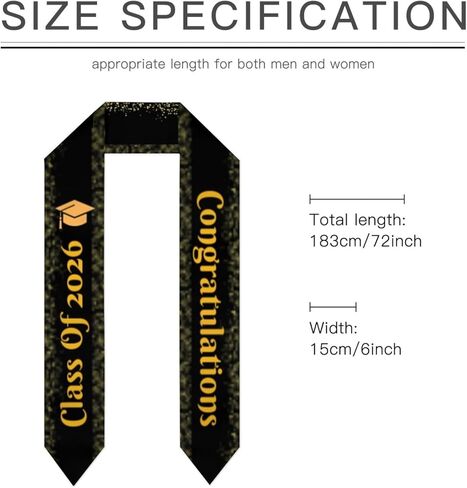 ZBDSKLEX Graduation Stole Class of 2024 for Graduation Celebrate, Graduation Sash for 2024 Graduates in Saudi Arabia