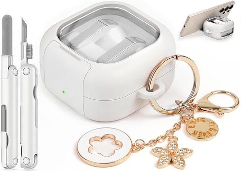 for Samsung Galaxy Buds 4 Pro Case/Galaxy Buds 4 Case (2026) with Cute Keychain, Secure Lock Galaxy Buds4 Pro Case with Phone Stand & Cleaner Kit, Clear TPU Cover Accessories for Women Girls, Pink in Kuwait