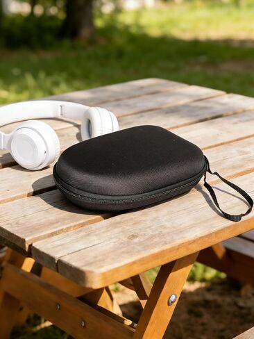 Black Hard Shell Headphone Box for Travel, Universal Oxford Headphone Case, Compatible with JBL Tune 510BT 720BT, Sony WH-CH 720N/WH-CH520, Soundcore Q20/Q30 BERIBES KVIDIO TOZO etc in Kuwait
